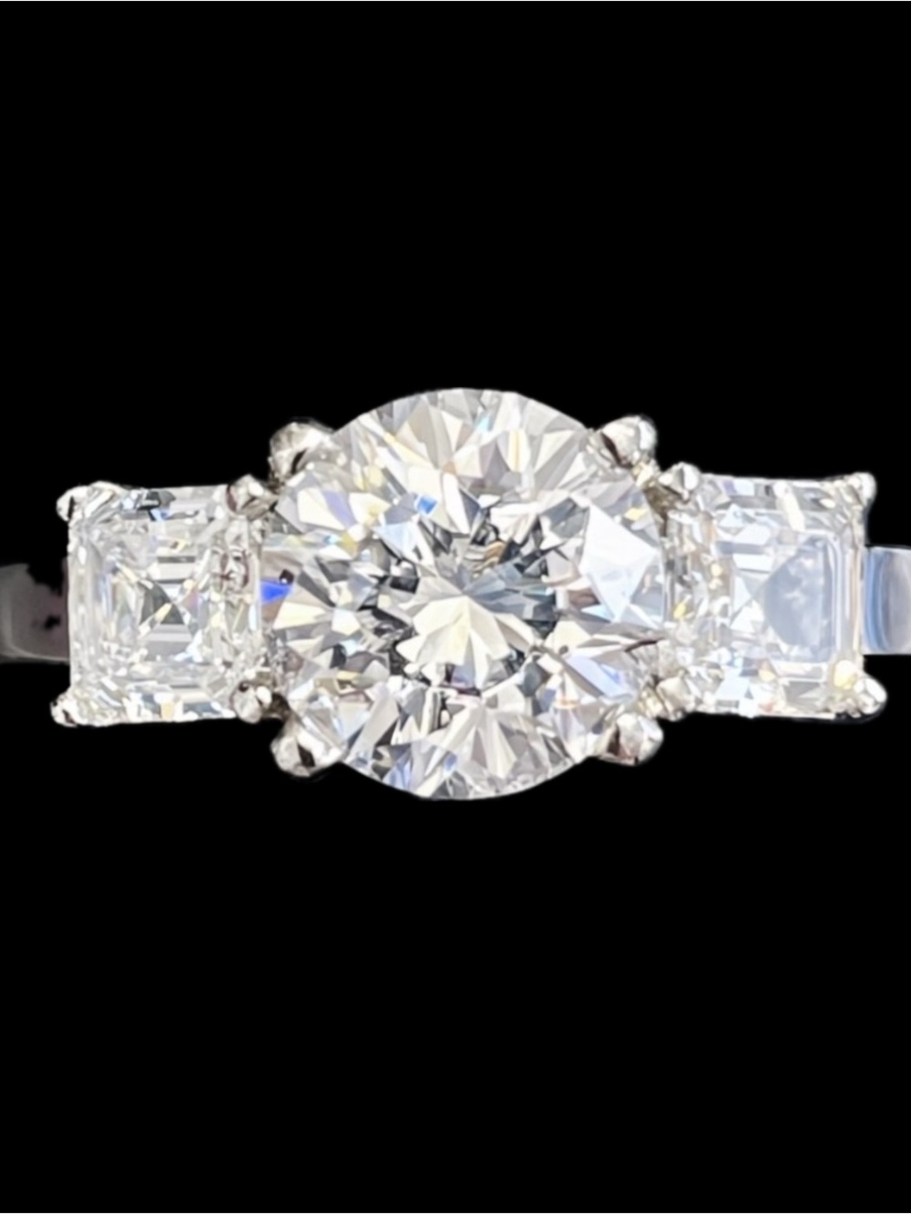 Asscher emerald Round Cut Diamonique Cz silver Engagement Wedding band Ring QVC